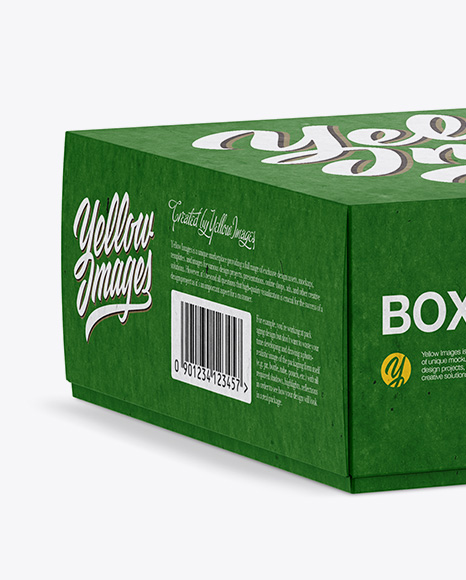 Textured Box Mockup - Half Side View (High-Angle Shot)