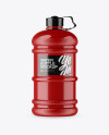 Glossy 2.2l Gym Water Bottle Mockup