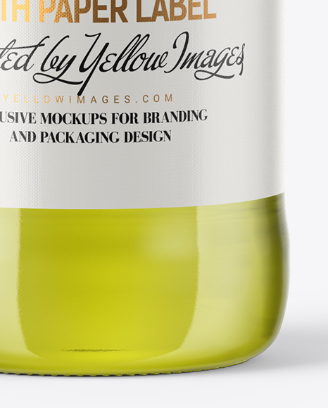 750ml Clear Glass Olive Oil Bottle Mockup