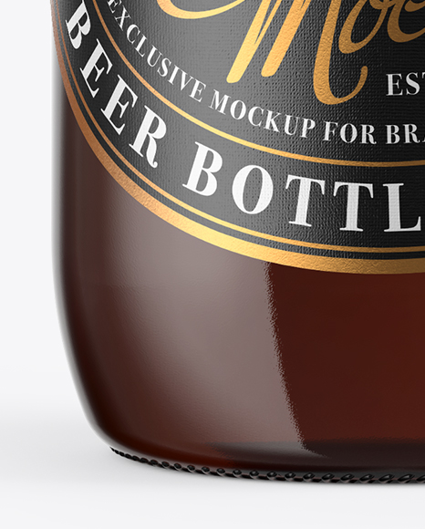 330ml Amber Beer Bottle Mockup