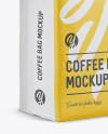 Matte Coffee Bag w/ a Tin-Tie Mockup - Halfside View