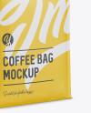 Matte Coffee Bag w/ a Tin-Tie Mockup - Halfside View