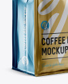 Metallic Coffee Bag w/ a Tin-Tie Mockup - Halfside View