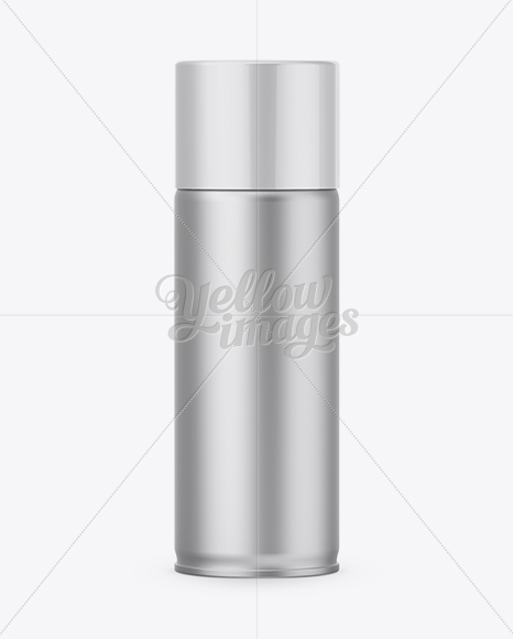 Aluminum Spray Can W/ White Cap Mockup