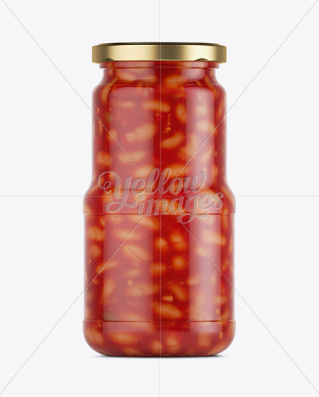 Baked Beans in Tomato Sauce Jar Mockup