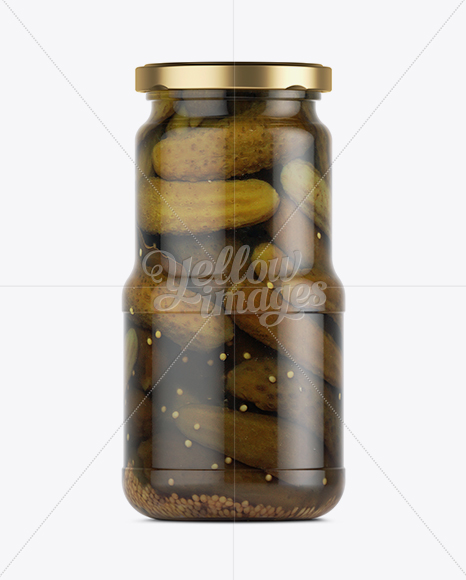 Glass Jar of Pickled Cucumbers Mockup