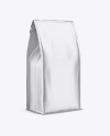 Matte Metallic Coffee Bag w/ a Tin-Tie Mockup - Halfside View