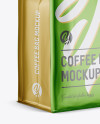 Matte Metallic Coffee Bag w/ a Tin-Tie Mockup - Halfside View
