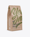 Kraft Paper Coffee Bag w/ a Tin-Tie Mockup - Halfside View