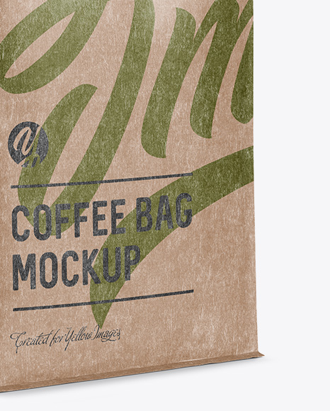 Kraft Paper Coffee Bag w/ a Tin-Tie Mockup - Halfside View