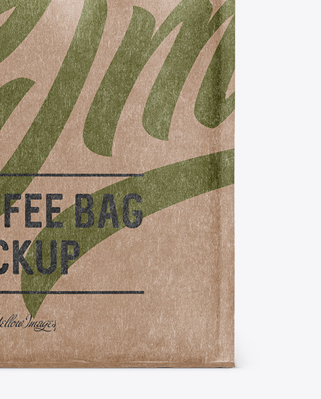 Kraft Paper Coffee Bag Mockup - Front View