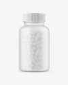 Frosted Bottle With White Pills Mockup