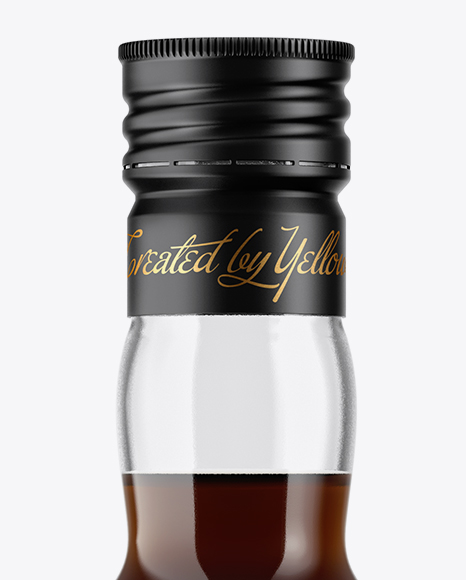 Clear Glass Chocolate Syrup Bottle Mockup