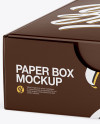 Glossy Paper Box Mockup - Half Side View