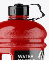 Glossy 2.2l Gym Water Bottle Mockup - Side View