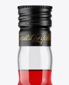 Clear Glass Red Syrup Bottle Mockup