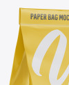 Stitched Paper Bag Mockup - Halfside View