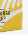 Stitched Paper Bag Mockup - Halfside View