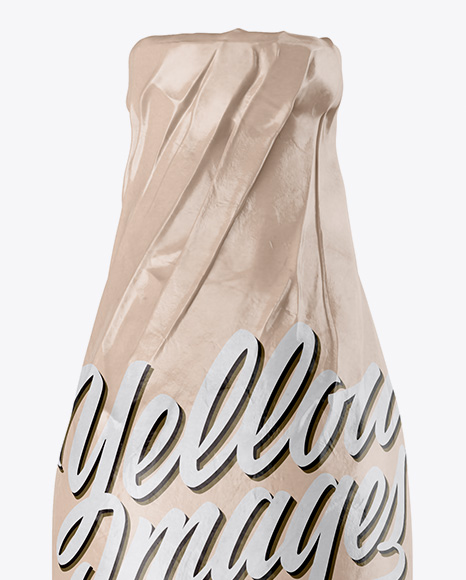 Bottle Wrapped in Matte Paper Mockup