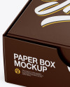 Glossy Paper Box Mockup - Half Side View (High-Angle Shot)