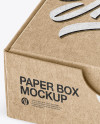 Kraft Paper Box Mockup - Half Side View (High-Angle Shot) Kraft Paper Box Mockup - Half Side View (High-Angle Shot)