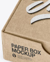 Kraft Paper Box Mockup - Half Side View (High-Angle Shot)