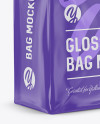 Stitched Glossy Paper Bag Mockup - Halfside View