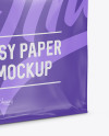 Stitched Glossy Paper Bag Mockup - Halfside View