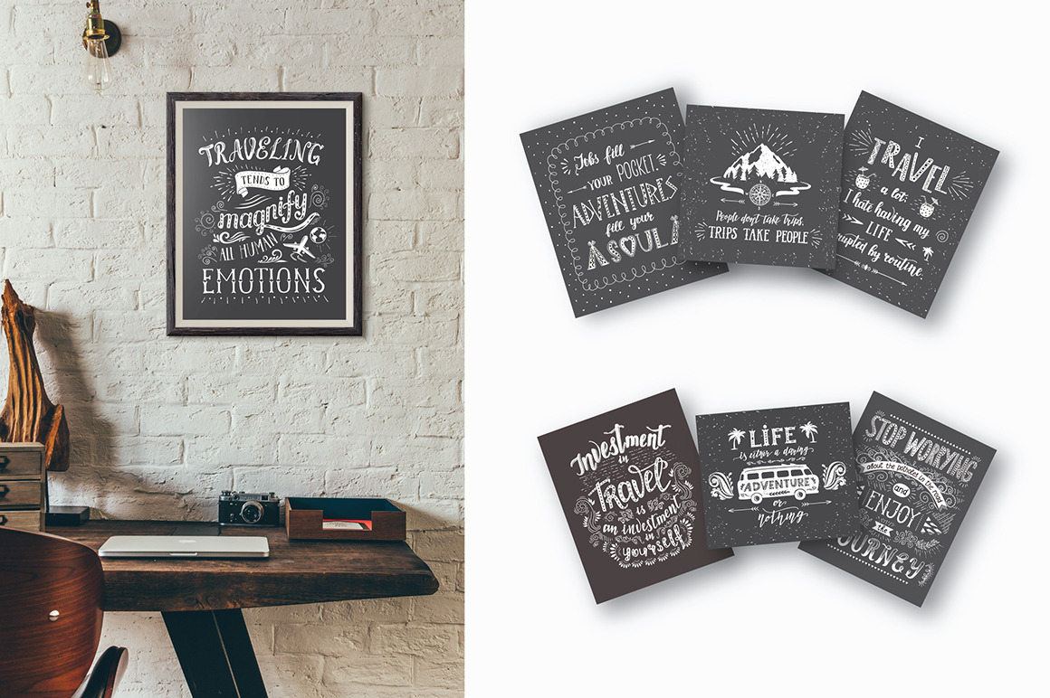 Travel hand drawn lettering, cards. Travel hand drawn lettering, cards.