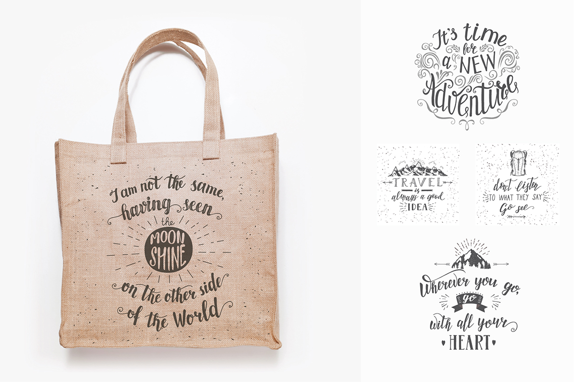 Travel hand drawn lettering, cards. Travel hand drawn lettering, cards.