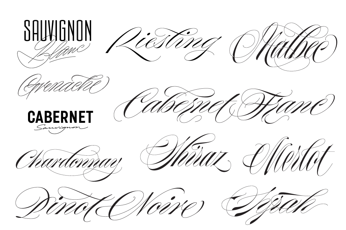 Wine type lettering collection