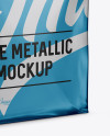 Stitched Matte Metallic Bag Mockup - Halfside View