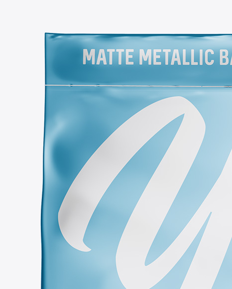 Stitched Matte Metallic Bag Mockup - Front View