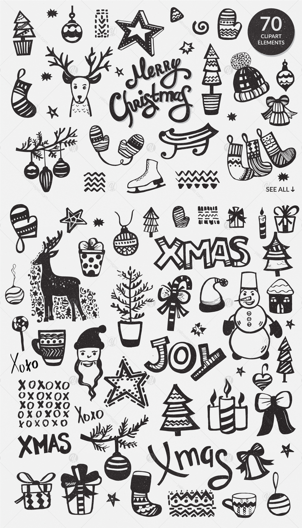 Handdraw Christmas elements Handdraw Christmas elements