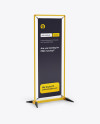 Matte Vinyl Banner Frame Stand Mockup - Half Side View