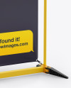 Matte Vinyl Banner Frame Stand Mockup - Half Side View