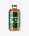 Glass Bottle W/ Whisky Mockup Glass Bottle W/ Whisky Mockup