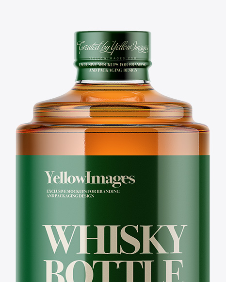 Glass Bottle W/ Whisky Mockup Glass Bottle W/ Whisky Mockup