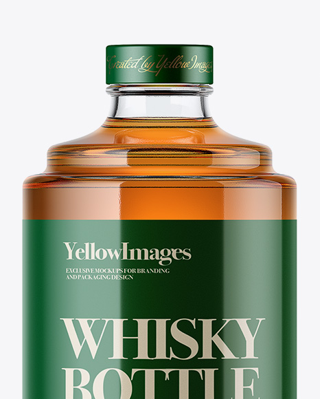 Glass Bottle W/ Whisky Mockup Glass Bottle W/ Whisky Mockup