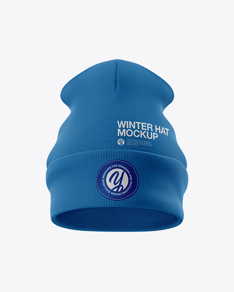 Turn Up Beanie Hat Mockup - Front View