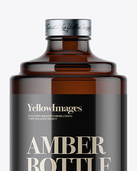 Amber Glass Bottle Mockup Amber Glass Bottle Mockup