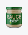 Glass Jar with Mushroom Sauce Mockup - Front View