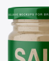 Glass Jar with Mushroom Sauce Mockup - Front View