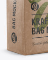 Stitched Kraft Paper Bag Mockup - Halfside View