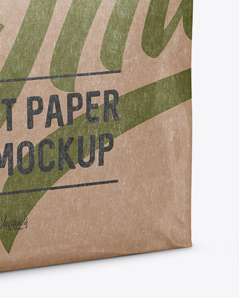 Stitched Kraft Paper Bag Mockup - Halfside View - Free Download Images ...