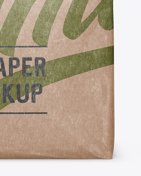 Stitched Kraft Paper Bag Mockup - Front View