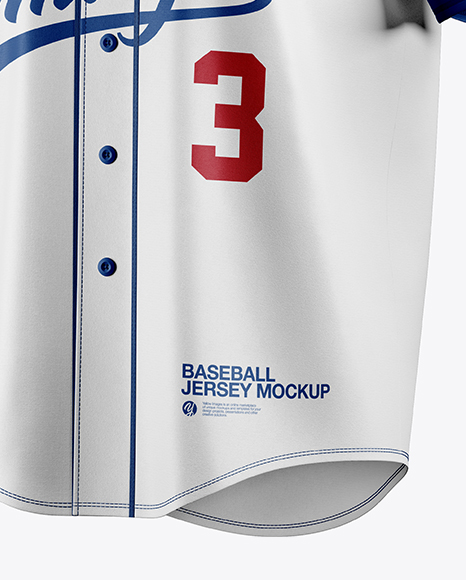 Men's Baseball Jersey Mockup - Front Half Side View