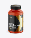 Matte Plastic Protein Jar Mockup - Front View (High-Angle Shot)