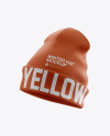 Turn Up Beanie Hat Mockup - Half-Side View