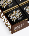 Opened Glossy Paper Box With Chocolates Mockup - Half Side View (High-Angle Shot)
